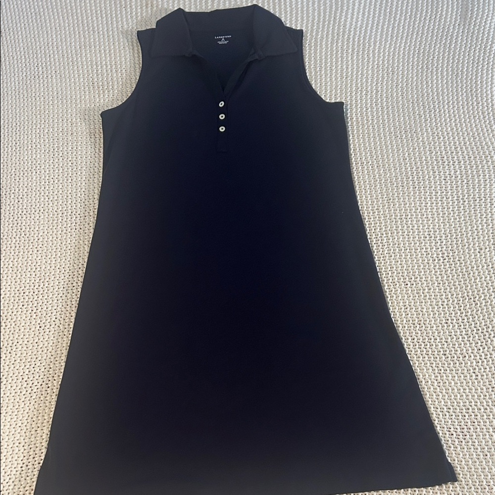 Lands’ End Sleeveless Polo Navy Dress Women’s Size Medium 10-12